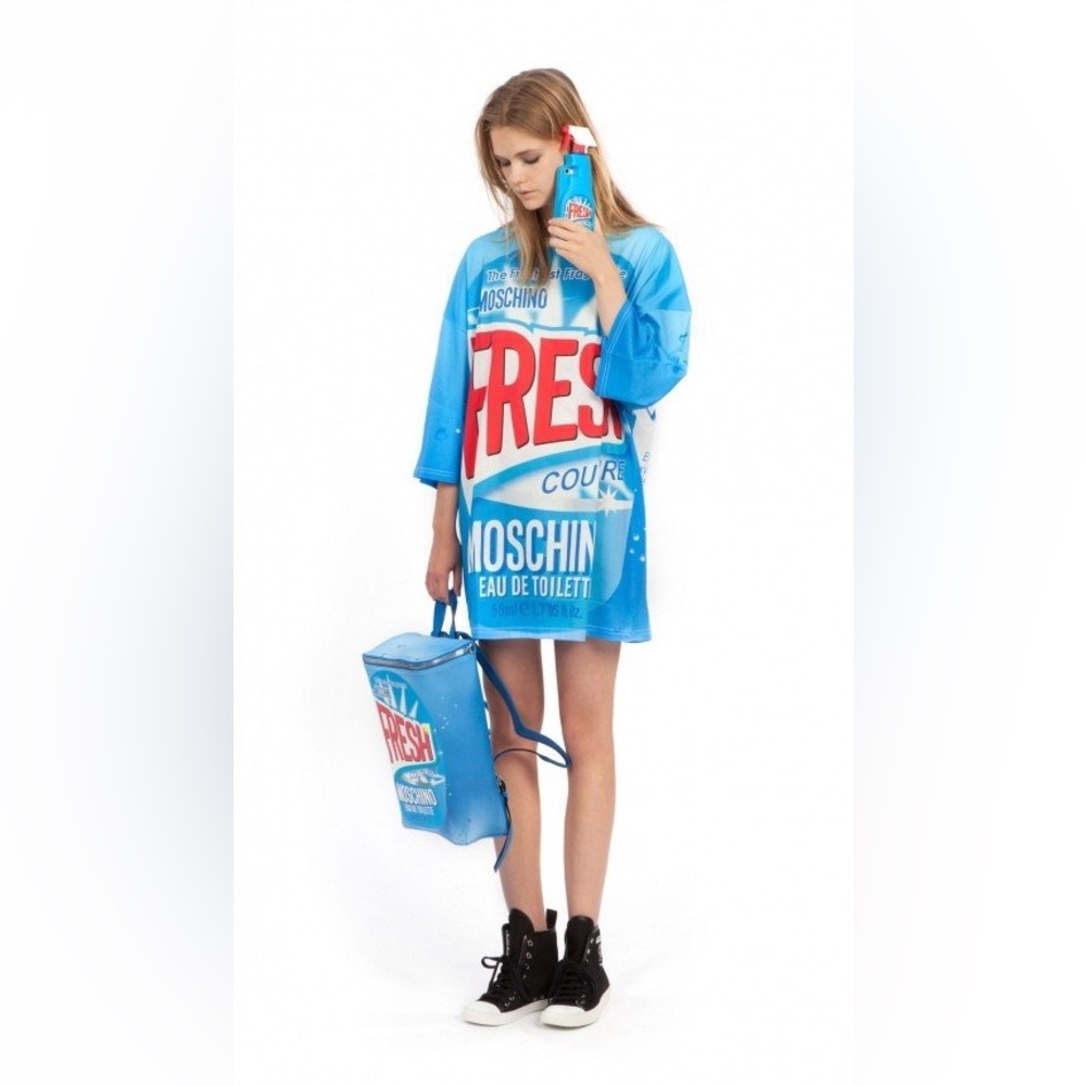 Moschino Couture Capsule Collection FRESH XL Blue Backpack Bag Runway 2016